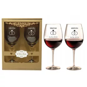    Gravierte Weingläser als Geschenk zur Hochzeit, zum Hochzeitstag, 440 ml