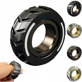  Doppelfunktions-Reifen-Fidget-Ring aus Edelstahl,