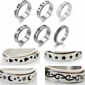  6 Stück Edelstahl-Schwenkringe zur Angstlinderung