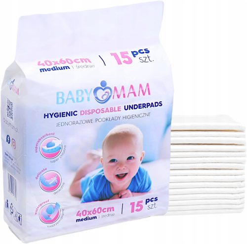  BABYMAM EINWEGPOLSTER 40x60 cm HYGIENEPOLSTER WICKELWICKLER 15 Stk