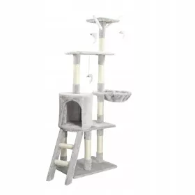    Kratzbaum, Hängemattenbett, Katzenhaus, Leiter, Mausspielzeug, 5 Ebenen