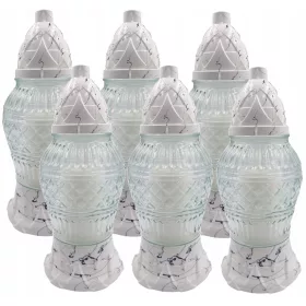  GLASKERZEN MIT PARAFFINEINSATZ 26cm, 6 Stk.