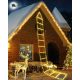 LAMPKI ŚWIĄTECZNE DRABINKOWE DRABINA LED CIEPŁA BIEL 3M 310 LED 8 TRYBÓW