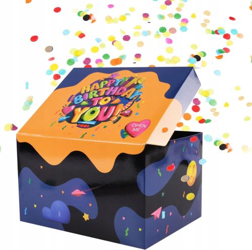  DIY GESCHENK-DEKO-BOX ÜBERRASCHUNG GEBURTSTAG EXPLOSION +2X KONFETTI