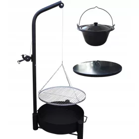    Kranich Gartengrill Lagerfeuer Abdeckung Kessel Edelstahlrost Feuerbox