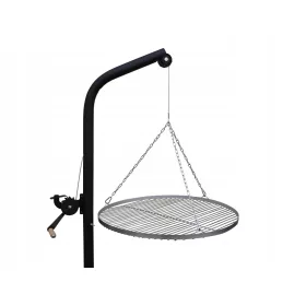    Grillkran Auslegerarmrost 70 Edelstahl über dem Gartenfeuer