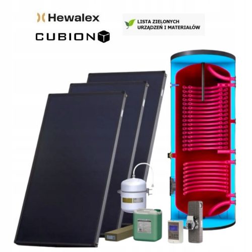  Komfort Plus Solarset, 3 Hewalex-Kollektoren + 300L Hybridheizung