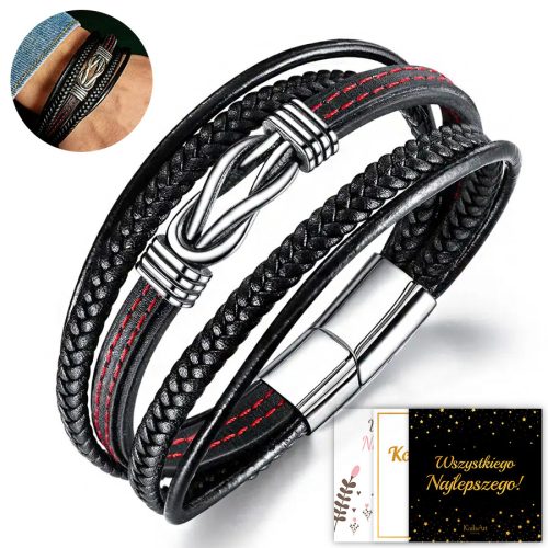  ELEGANTES SCHWARZES LEDERARMBAND KailaArt