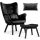  Ohrensessel Sofa schwarz