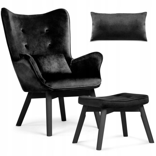  Ohrensessel Sofa schwarz