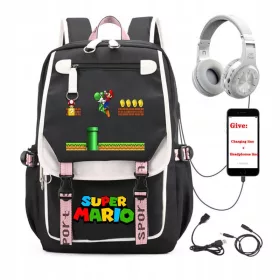  GROSSER RUCKSACK Super Mario Bros. WASSERDICHTE MUSTER