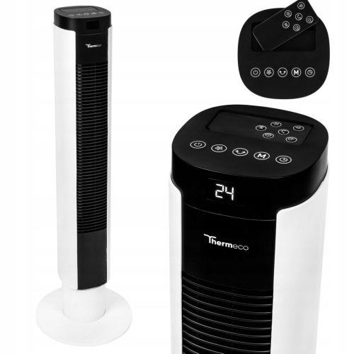  Thermeco Säulenventilator Säulenventilator mit Fernbedienung stehend TFH01 50W weiß