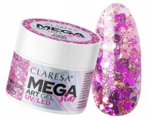  CLARESA MEGA STAR GEL GLITTERGEL ZUM DEKORIEREN VON ROSEN ROSA PIXEL 10 g