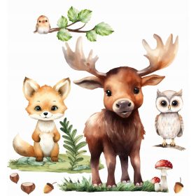   Wandaufkleber für Kinder WALDTIERE WALD 3 GROSSE WALDAUFKLEBER