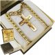  HERREN-RÜSTUNGSKETTE AUS GOLD 6 mm MIT KREUZ 585 Gold KOSTENLOSE GRAVUR