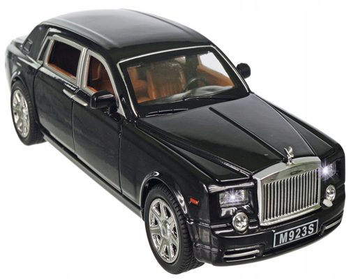  SCHWARZE METALL-LIMOUSINE, ÖFFNENDE TÜREN, KOFFERRAUM, LED-LICHTER, SOUND E0733