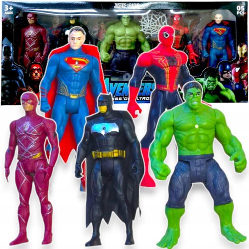  AVENGERS FIGUREN GROSSES SET 5in1 SPIDERMAN BATMAN HULK SUPERMAN FIGUR
