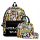  Pokemon-Schulrucksack mit mehreren Fächern, Schwarz, Blautöne, Rosatöne, Gelb- und Goldtöne, Mehrfarbig