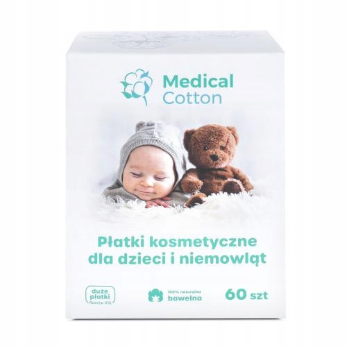  Medical Cotton Baby quadratische Kosmetikpads 60 Stk.