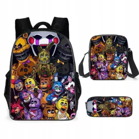    FNAF Schulset, Rucksack, A4-Tasche, Federmäppchen, hohe Qualität