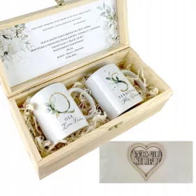    SET TASSEN IN EINER BOX, Geschenk, Hochzeitstag, Namen, Namen