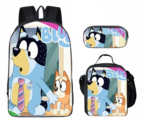  NEUES Bluey-SCHULSET-RUCKSACK, A4-TASCHE, Federmäppchen