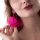  Boho BLUMEN-Ohrringe mit Perlen, fuchsiafarbenen Kreisblütenblättern