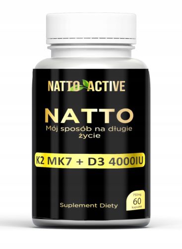 Natto Active mit Vitamin D3 4000, K2 MK7 und Nattokinase – 60 Kapseln