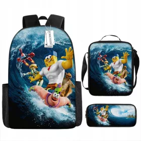    Neues SpongeBob Schwammkopf-Schulset, Rucksack, A4-Tasche, Federmäppchen