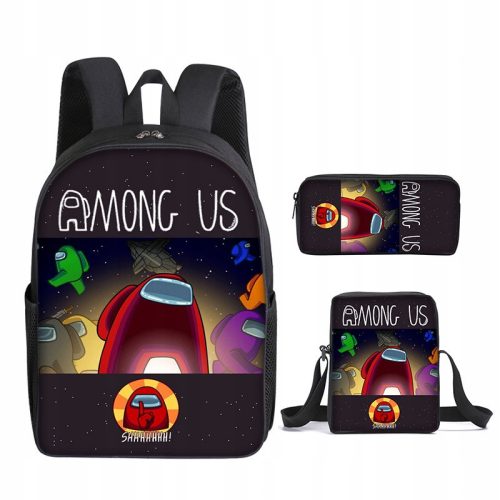  AMONG US SCHULSET-RUCKSACK, A4-TASCHE, Federmäppchen von hoher Qualität