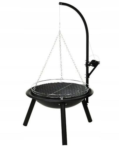  Metall-Gartenkamin mit Hängerost 50x100 cm