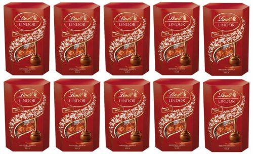 Lindt Lindor Milchschokolade Pralinen 200g, 10er Pack - Zartschmelzendes Erlebnis