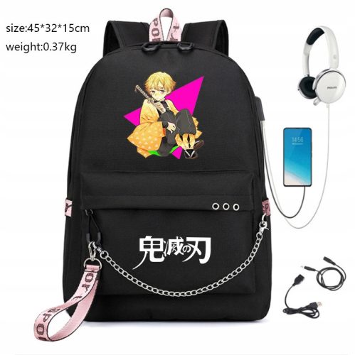  Demon Slayer USB-Schulrucksack, A4, große Designs, hohe Qualität