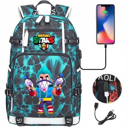  Standardmäßiger Mico Brawl Stars-Rucksack mit USB-Aufladung. Grosse Kapazität