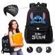  Lilo i Stitch Ple Schulrucksack mit mehreren Fächern, schwarz
