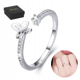    925 Silberring Schmetterling Silberringe verstellbar Damen Silber