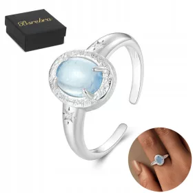  925 Silberring Aquamarin Silberringe verstellbar Silber