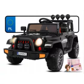    Vollzeit-Geländewagen mit Allradantrieb für Kinder, Schwarz + Allradantrieb + Fernbedienung + Audio L