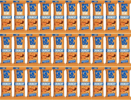 BeRAW Crunchy Peanuts & Caramel Riegel - Zuckerfrei 40g x45