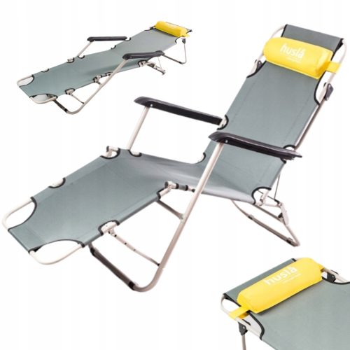  Husla 73920 Liegestuhl, graues Metall