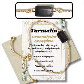    Glücksarmband, schwarzer Turmalin, Naturstein, Energieschutz