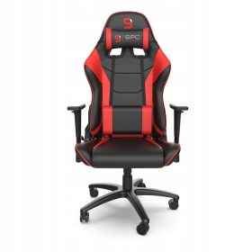    SPC Gear SR300 V2 Gaming-Stuhl, schwarzes und rotes Kunstleder