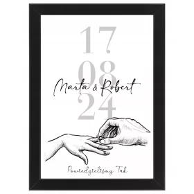    HOCHZEITS-SOUVENIR-POSTER IN EINEM RAHMEN „WE SAID I DO“, NAMEN DER BRAUT UND DER HOCHZEIT