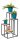  METALL-BLUMENSTÄNDER LOFT STAND 4 TOPS 67 CM HÖHE – SCHWARZ/CRAFT EICHE