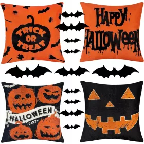  4x DEKORATIVER KISSENBEZUG 45X45 HALLOWEEN PREMIUM