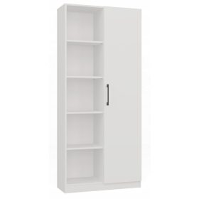    80 CM BÜRO-BÜCHERREGAL MIT 10 REGALEN TÜR RD-80 WEISS WEISS