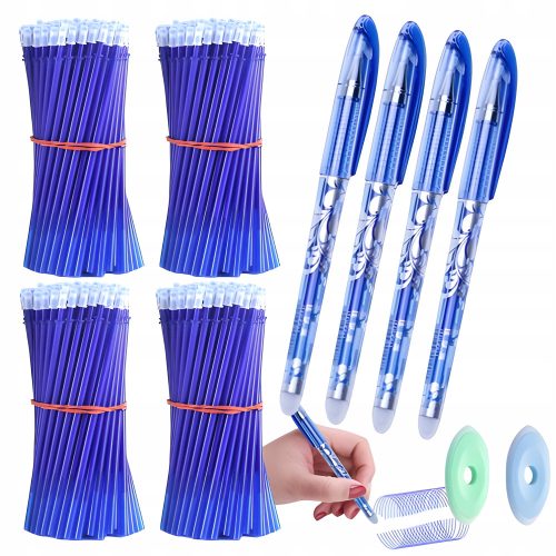  4× Radierbarer Kugelschreiber. Radierbar mit Radiergummi MAGIC + Kugelschreiber mit blauer Mine