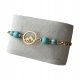 Armband mit blauen Howlith-Steinen und vergoldeter Oberfläche aus chirurgischem Stahl