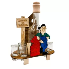    ALKOHOLKARAFFE BAR 6 GLÄSER BAUGESCHENK FÜR EINEN BAU-Maurer