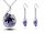  Silberschmuckset mit lila Mandeln